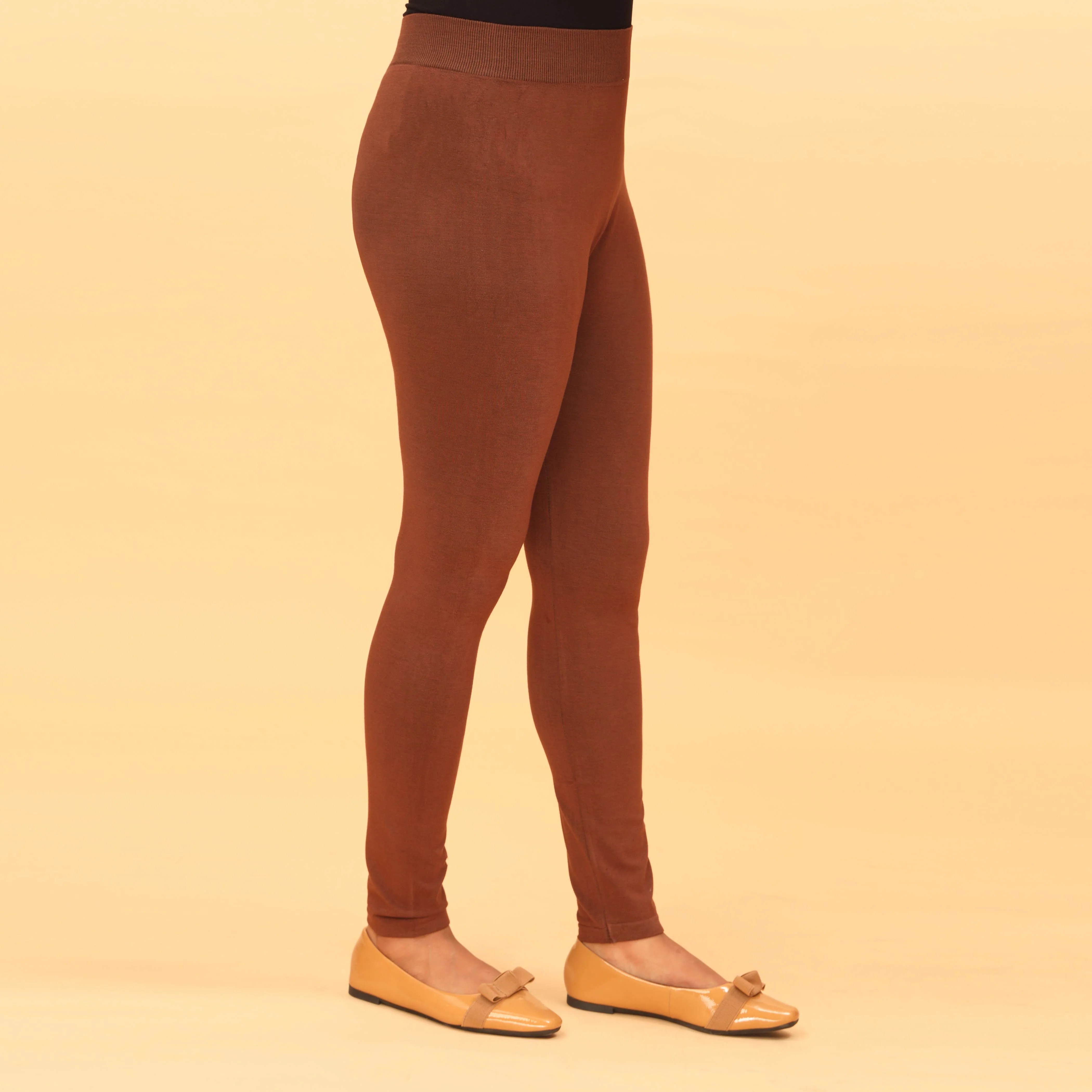 Brown Plain Tights PN2060 - Image 4