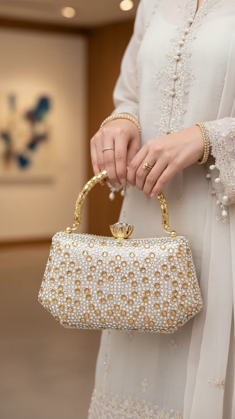 ChamPagne Women Fancy Clutch P24387