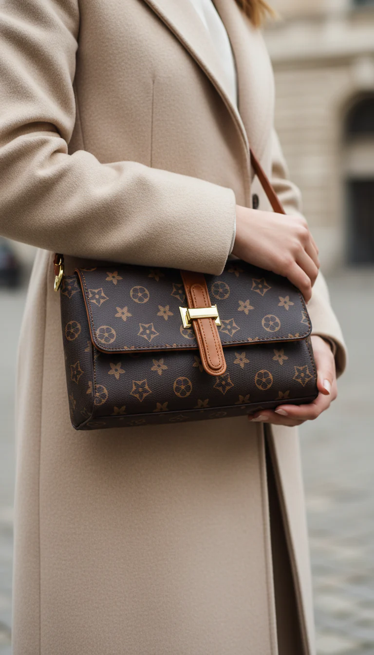 Coffee Formal Shoulder Bag For Women P36417