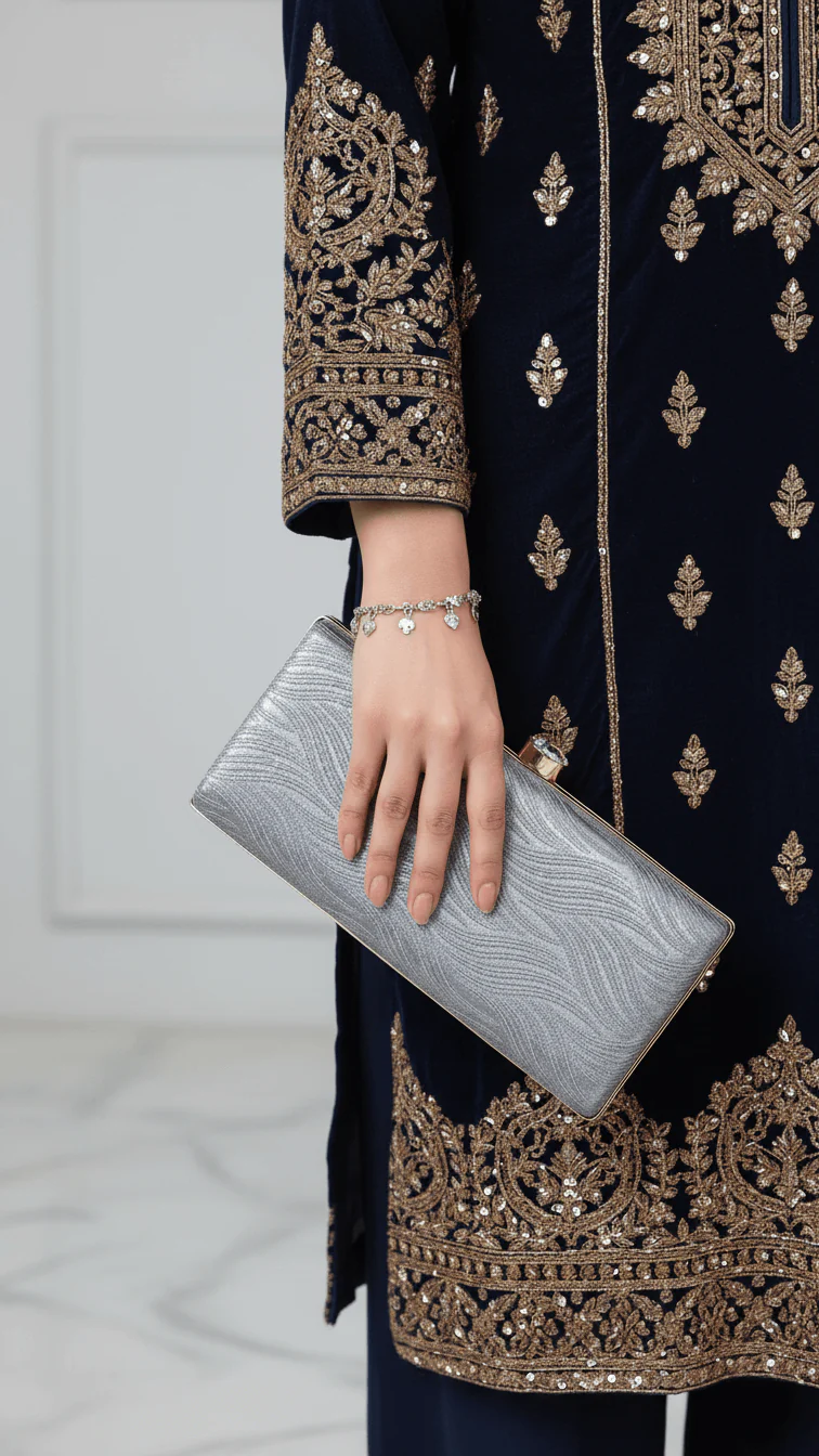 Copper Formal Clutch For Ladies P15701
