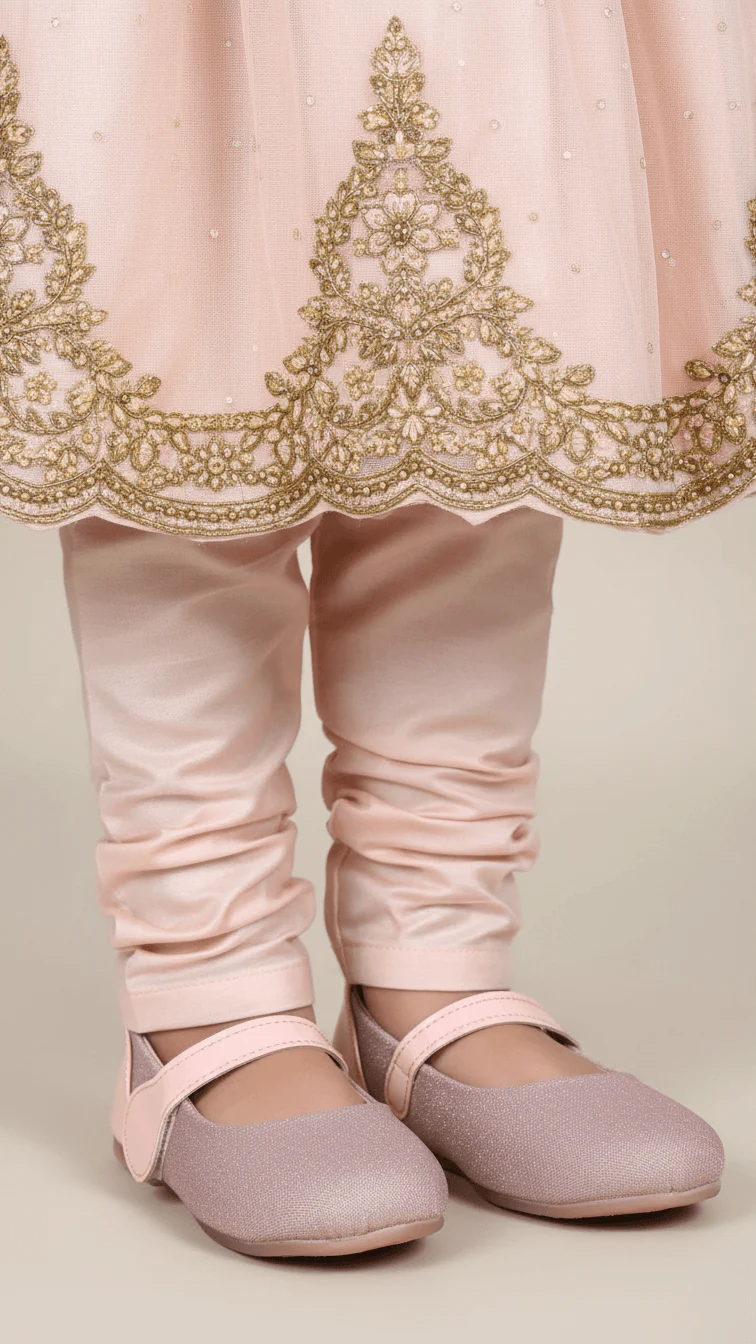 Girls Champagne Fancy Pumps KD2273