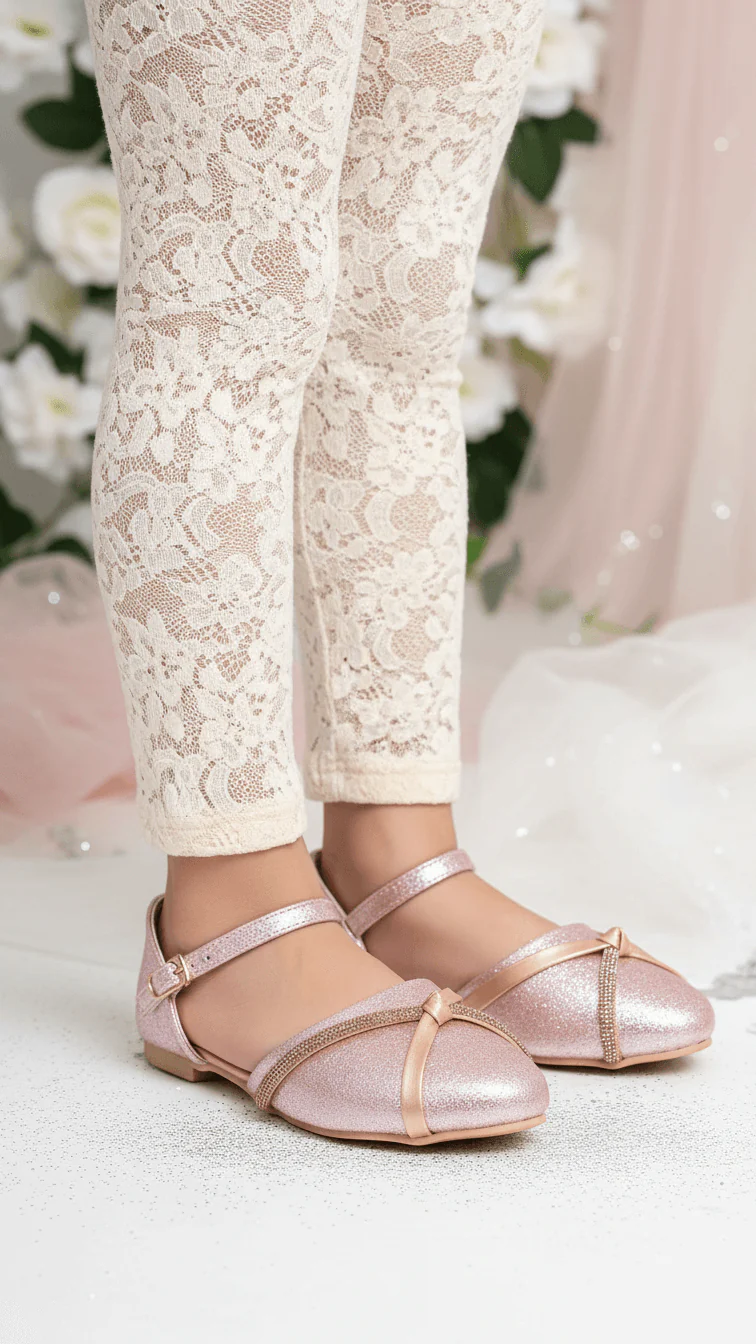 Girls Champagne Fancy Pumps KD2276