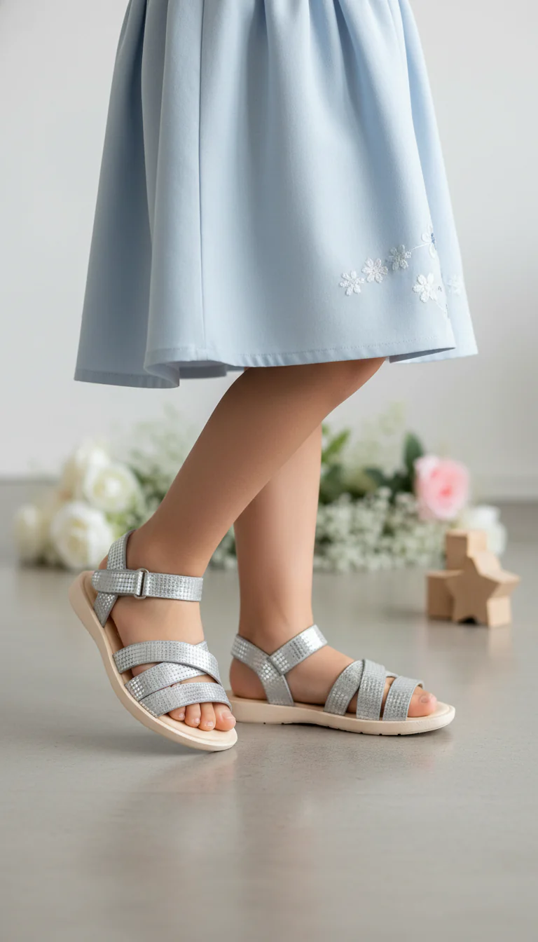 Girls Golden Casual Sandal KD9842