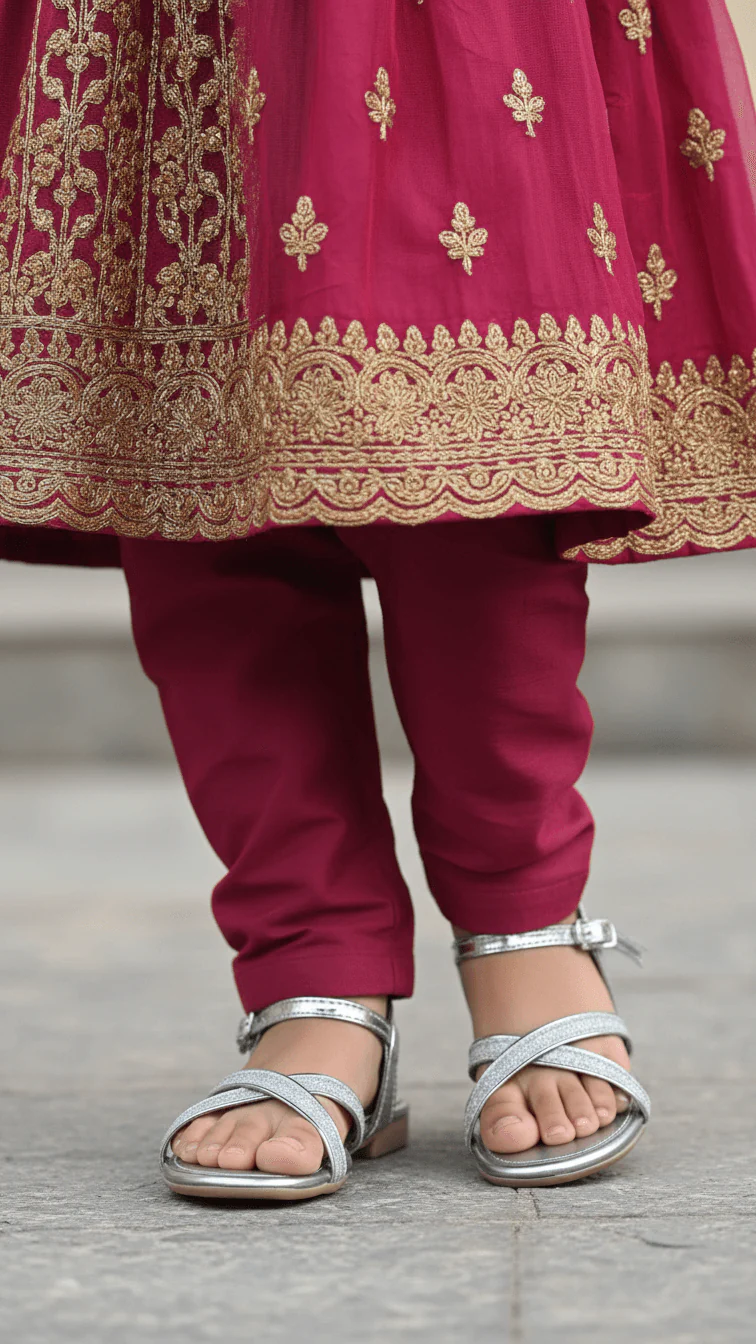 Girls Grey Formal Sandal KD9848