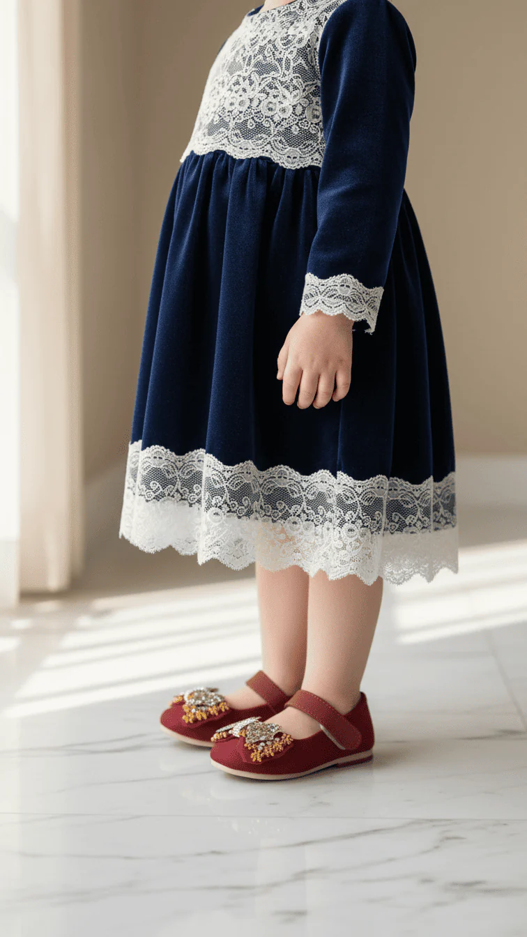 Girls Maroon Formal Pumps KD2493