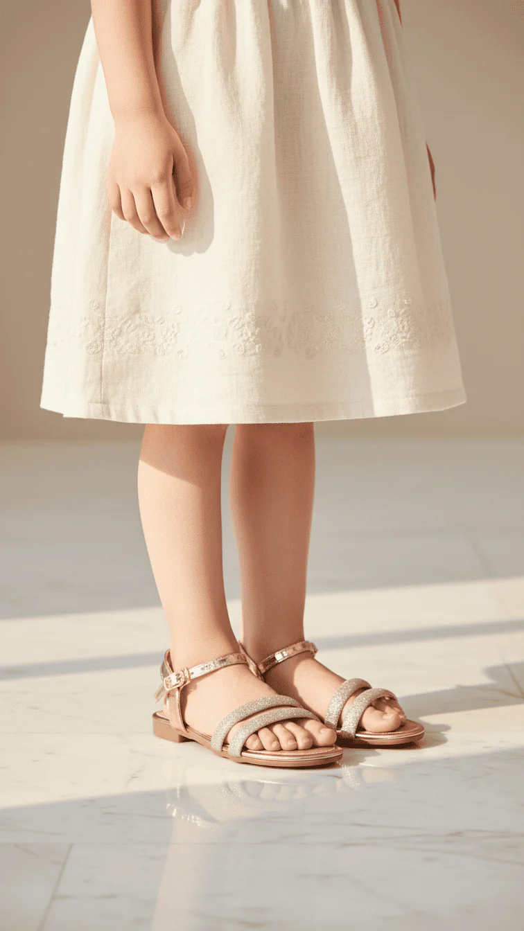 Girls Peach Fancy Sandal KD9849
