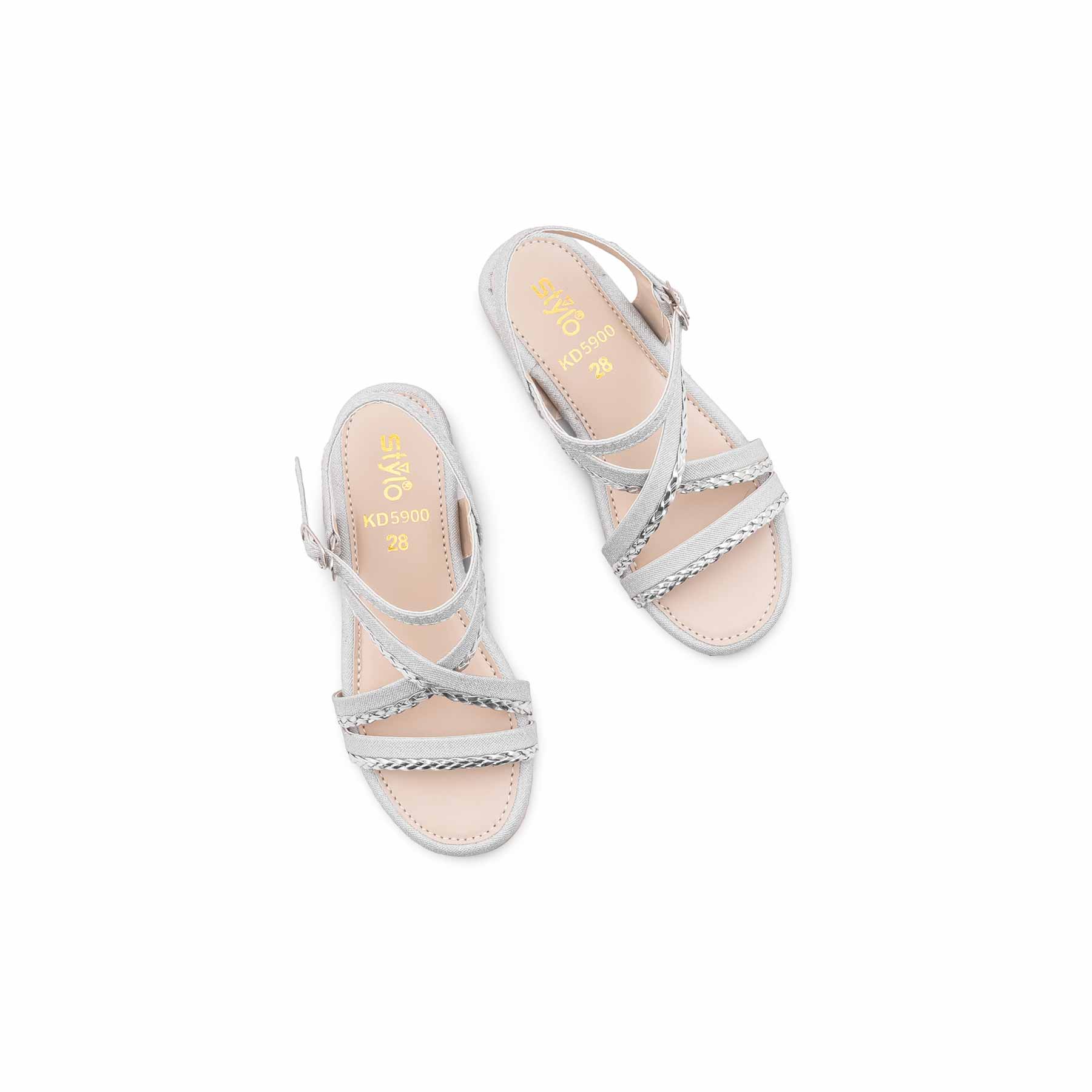 Girls Silver Fancy Sandal KD5900 - Image 5