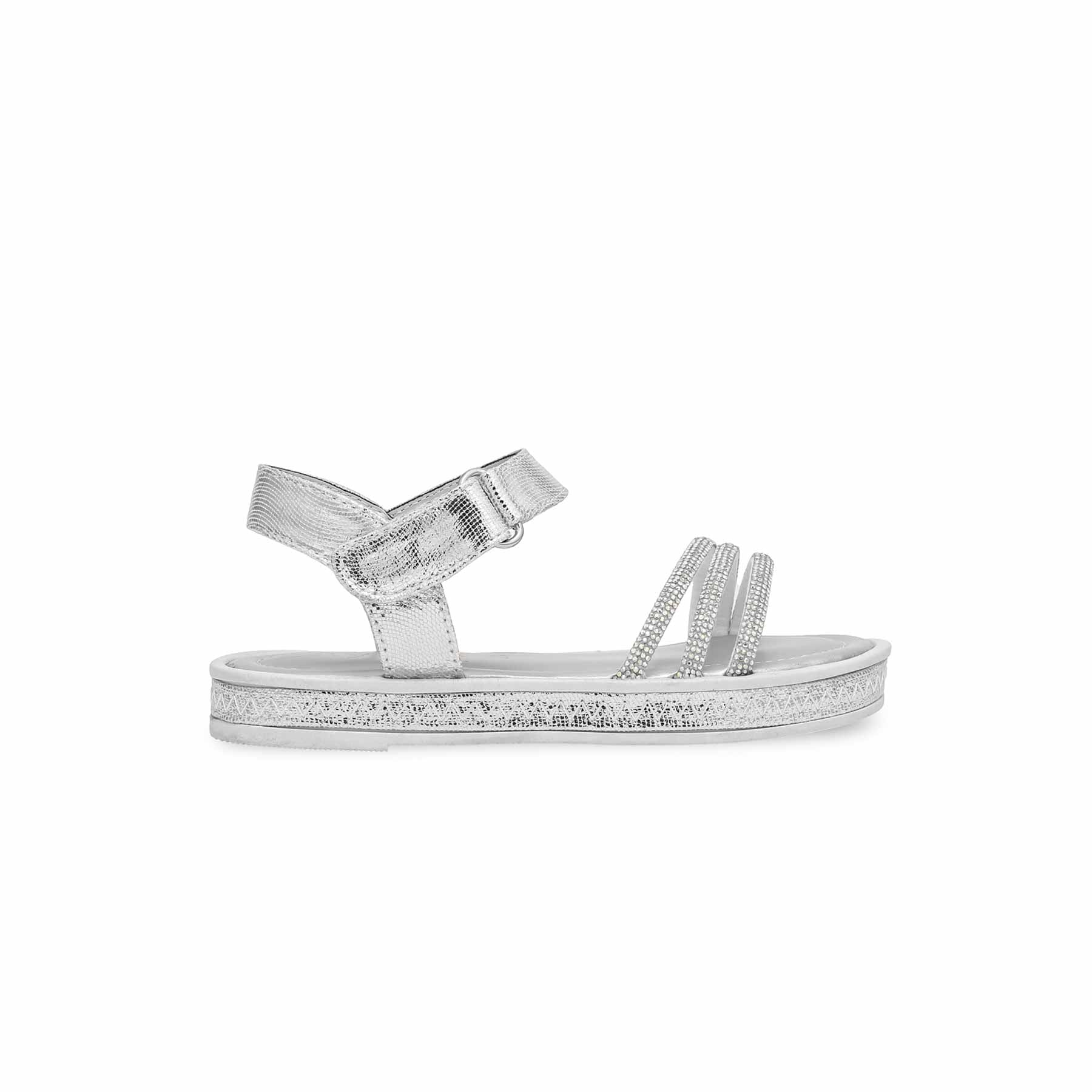 Girls Silver Fancy Sandal KD9840 - Image 2