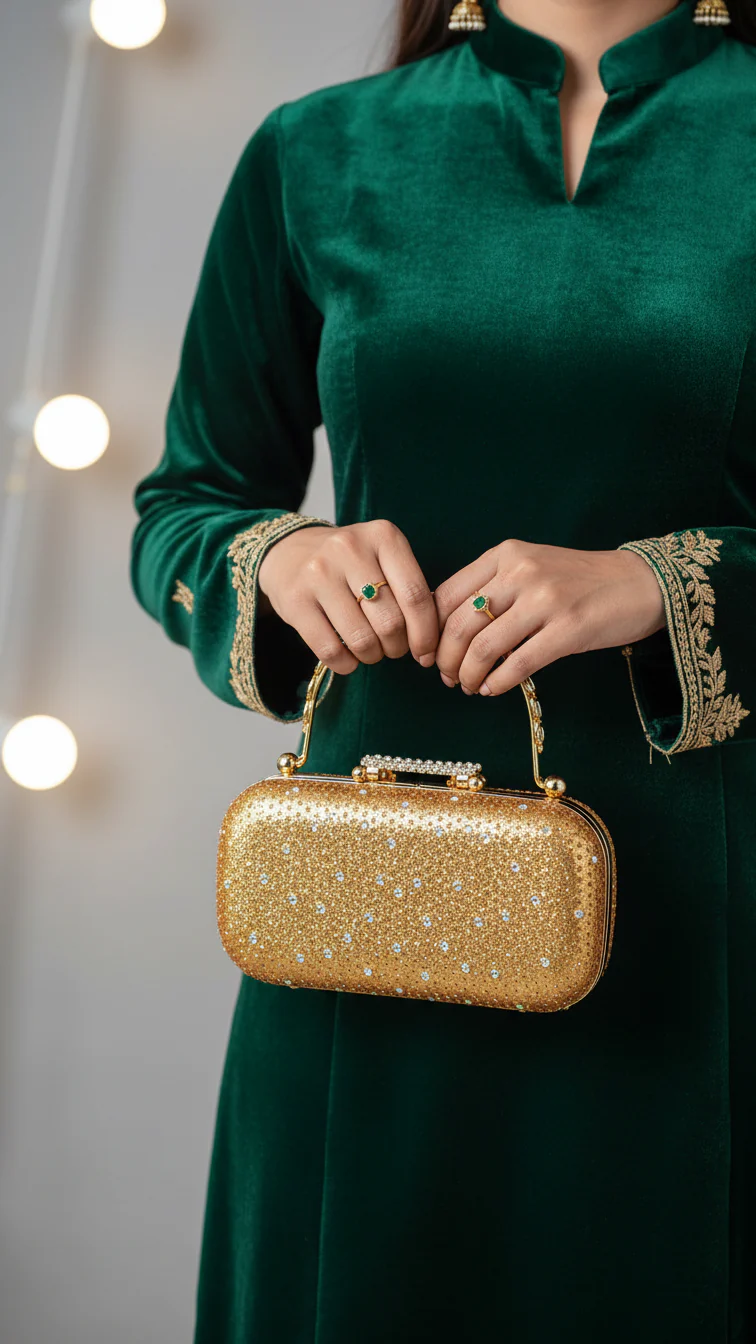 Golden Bridal Clutch P15386