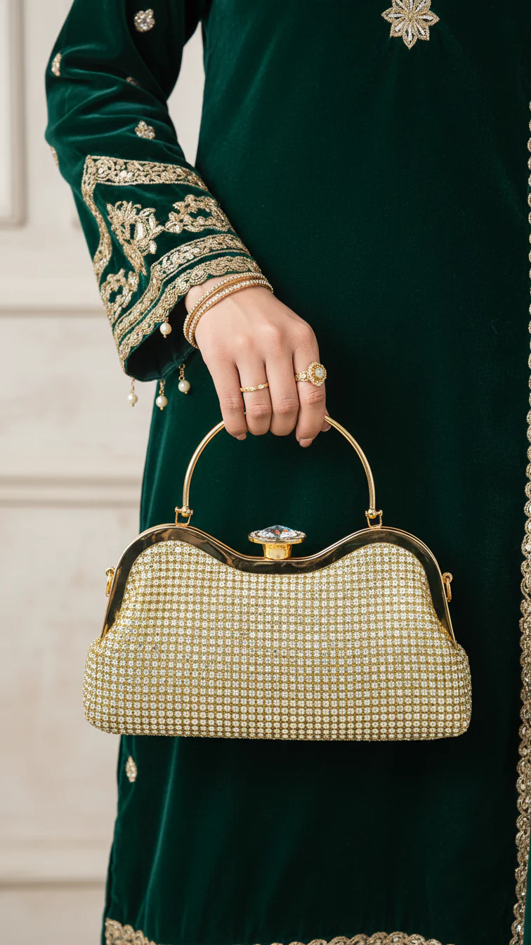 Golden Bridal Clutch P24297