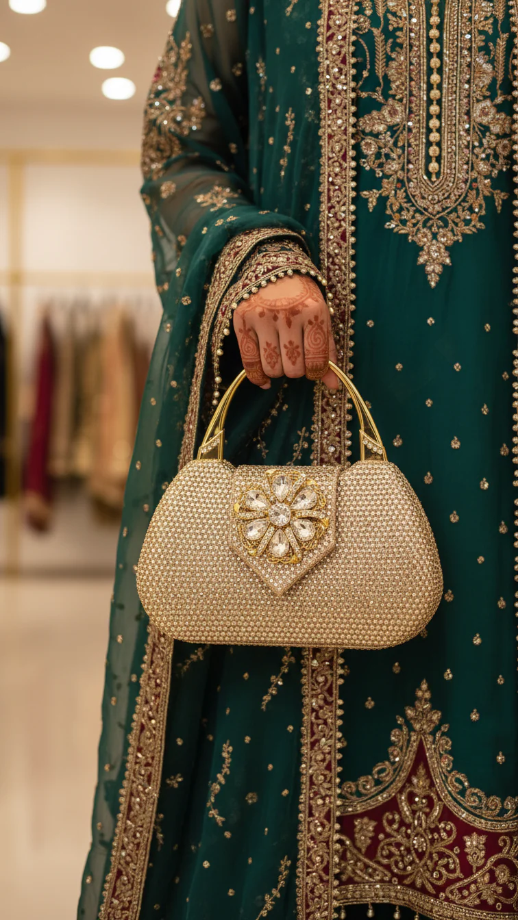 Golden Bridal Clutch P24340