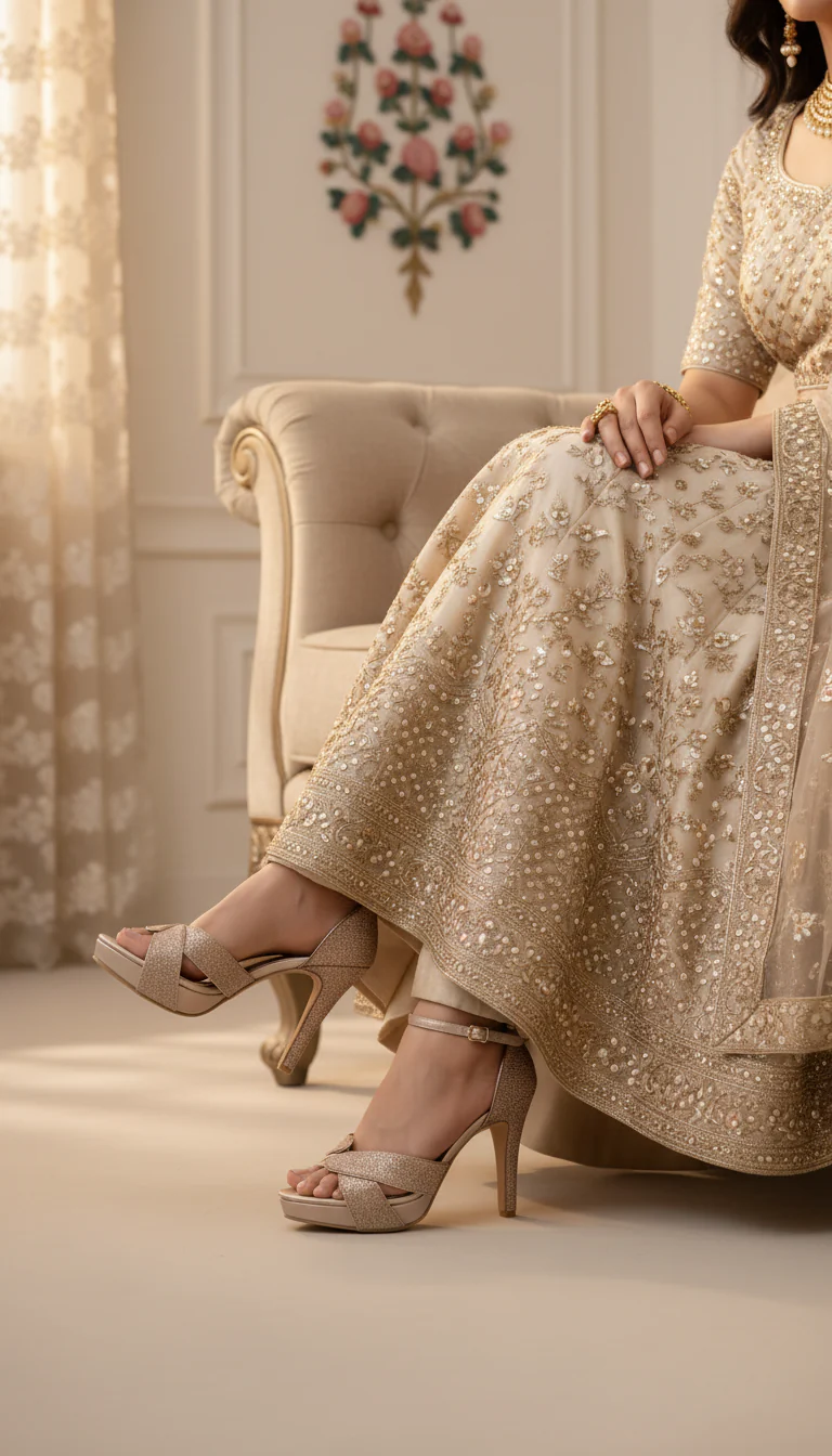 Golden Fancy Bridal Sandal FN6148