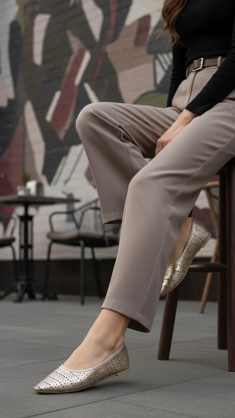 Golden Pumps For Women LWN423