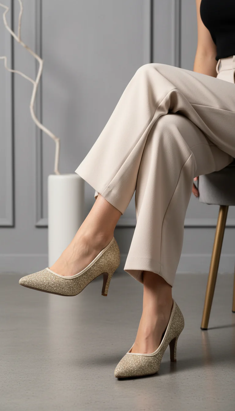 Golden Winter Court Shoes For Women WN7576