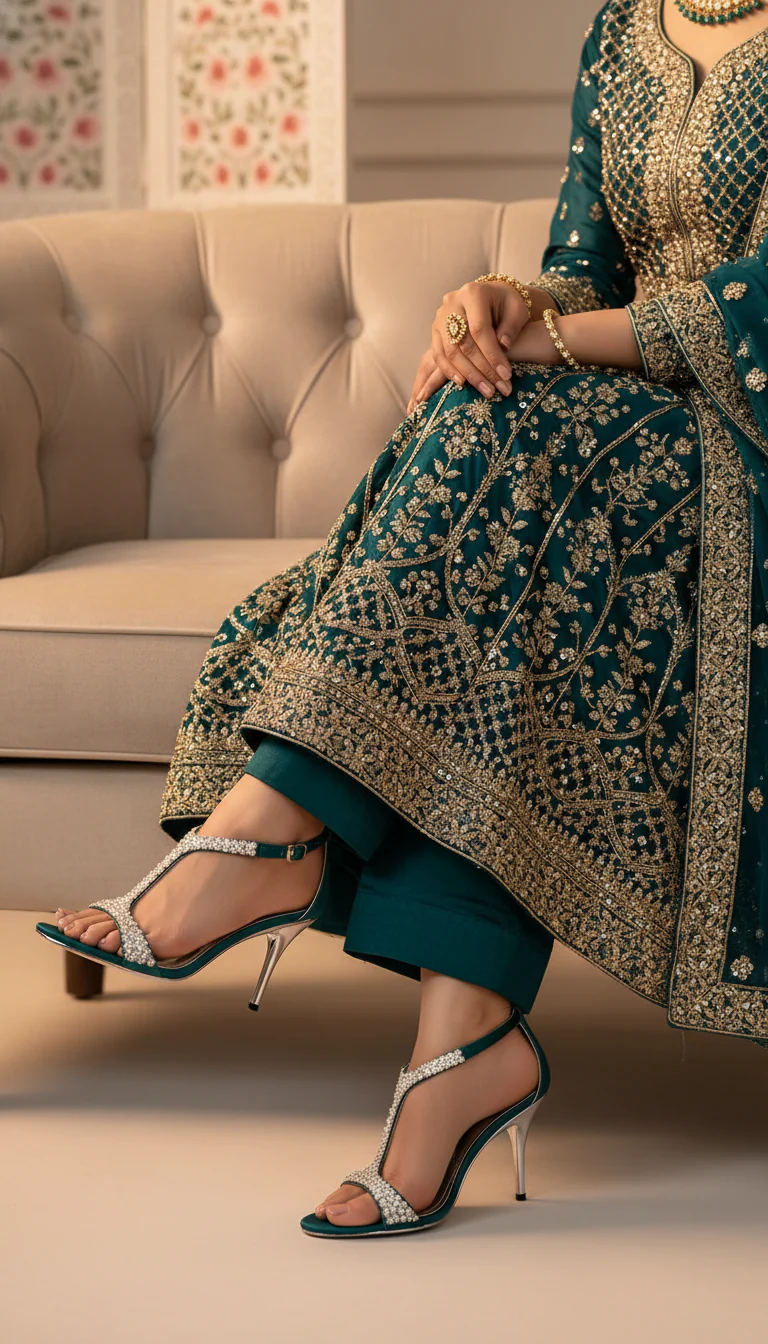 Green Fancy Bridal Sandal FN6023