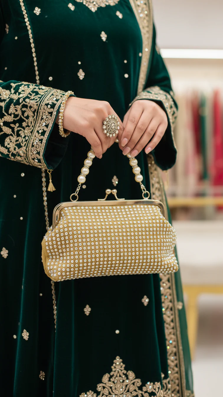 Green Fancy Clutch P36203