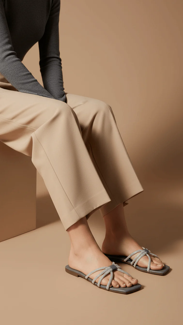 Grey Casual Women Slipper CL1980