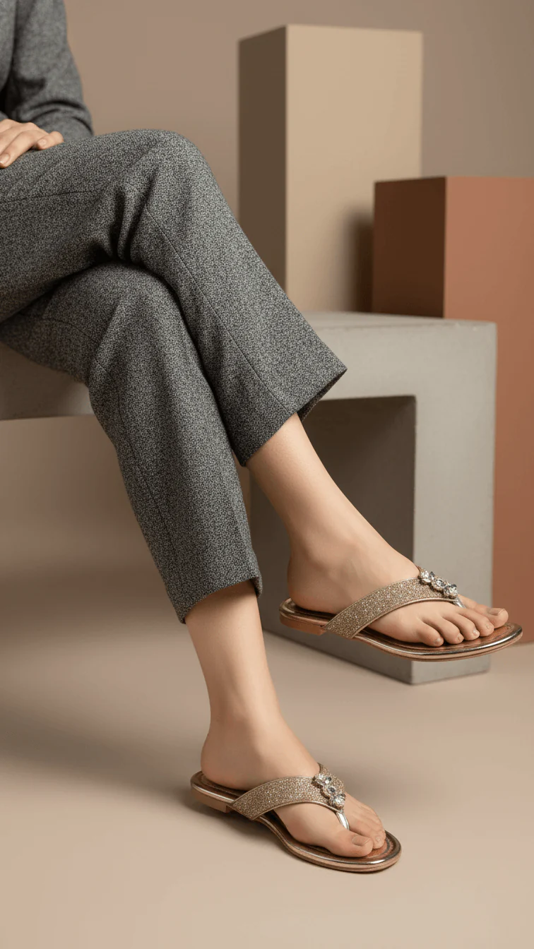 Grey Fancy Chappal FN0799