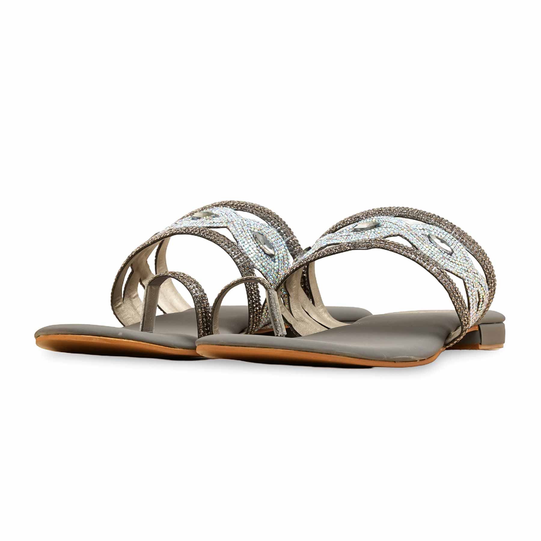 Grey Fancy Women Chappal FN0810 - Image 3
