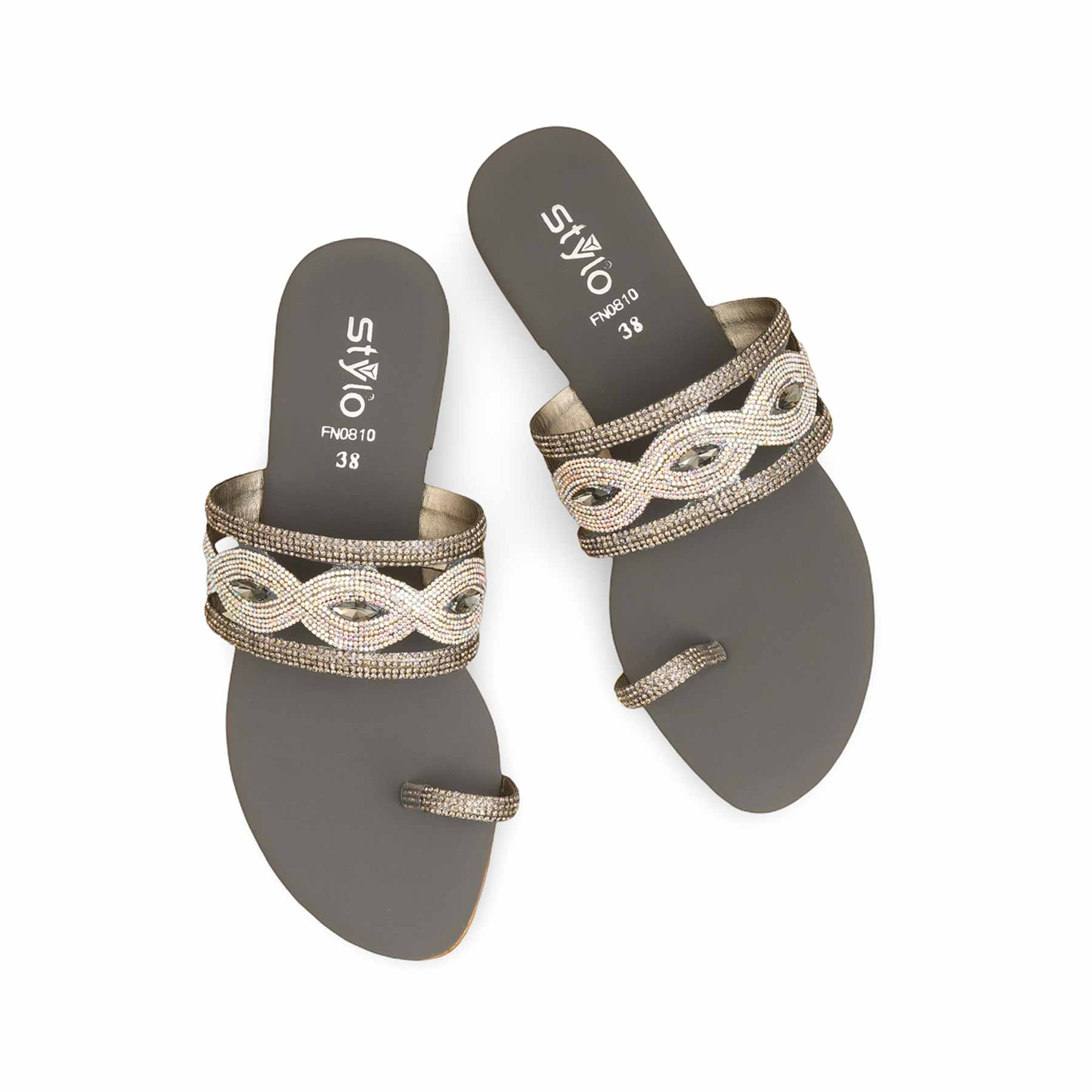 Grey Fancy Women Chappal FN0810 - Image 5