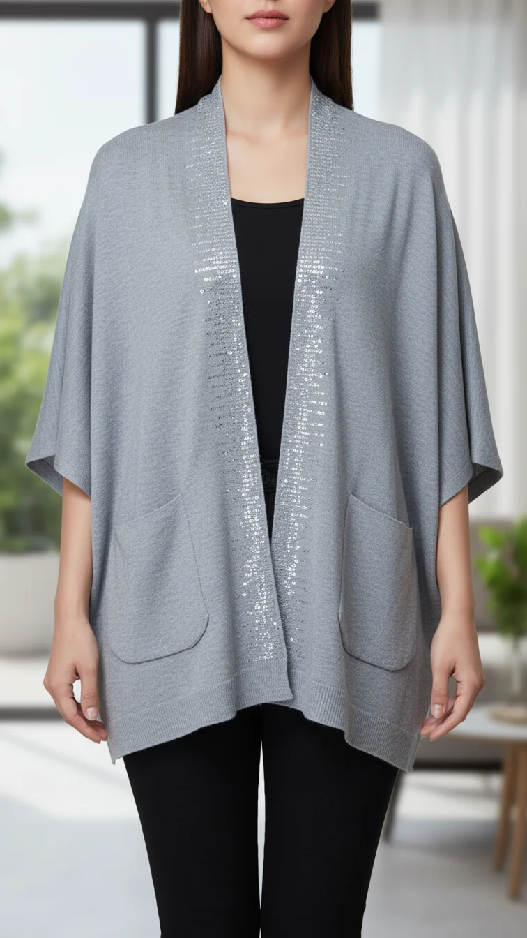 Grey Printed Sweater PW5532