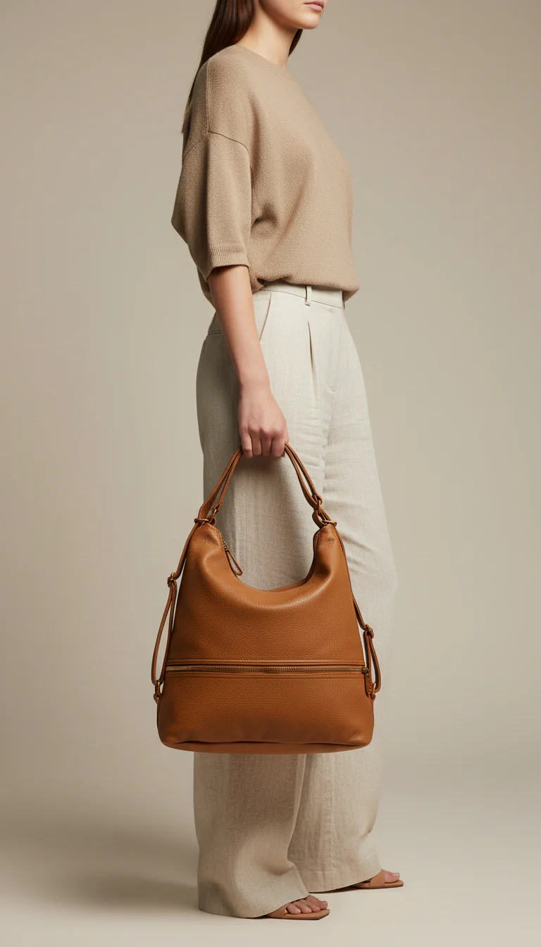 Khaki Formal Shoulder Bag For Women P36356