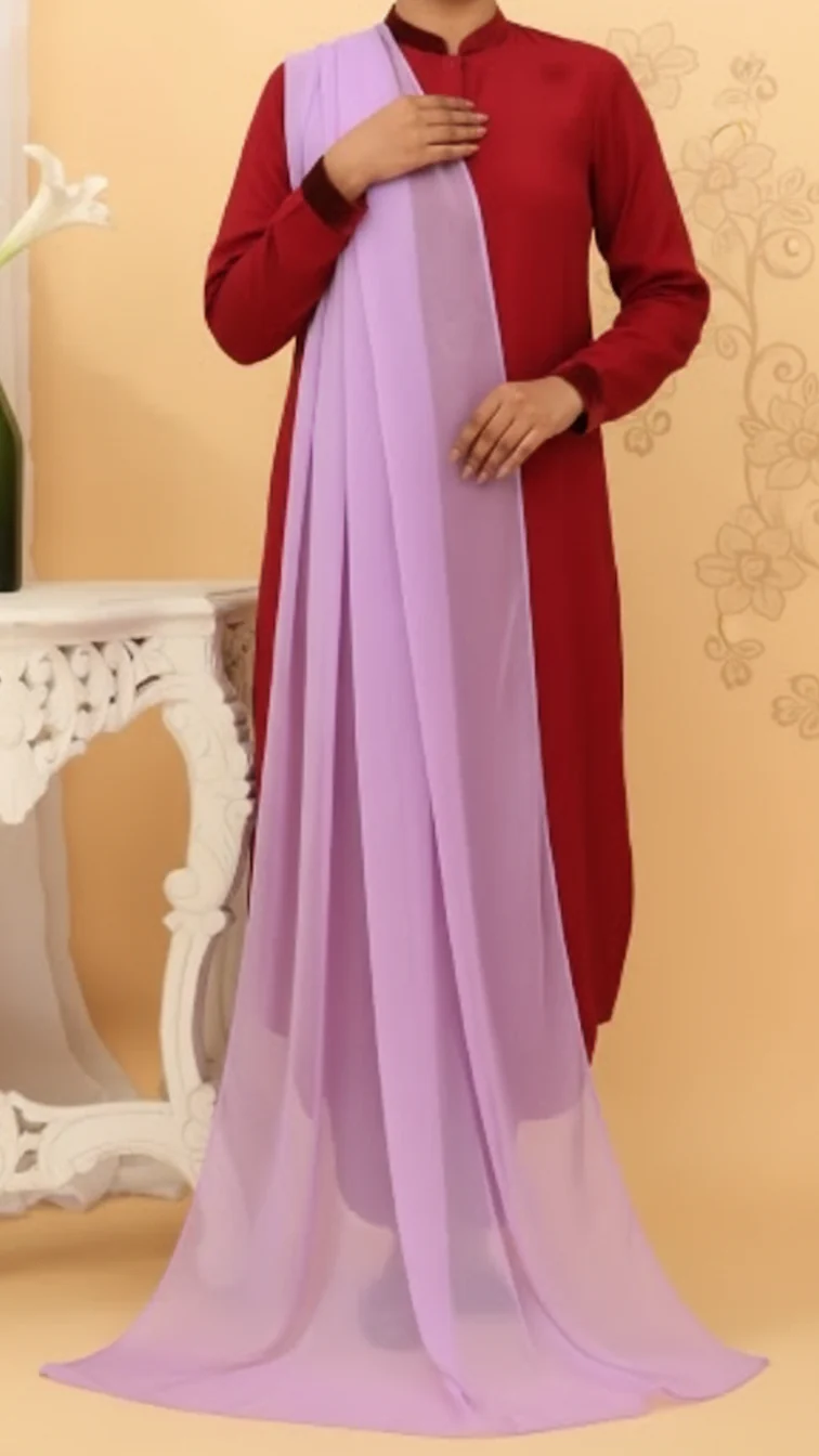 Lilac Plain Chiffon Dupatta PD5384