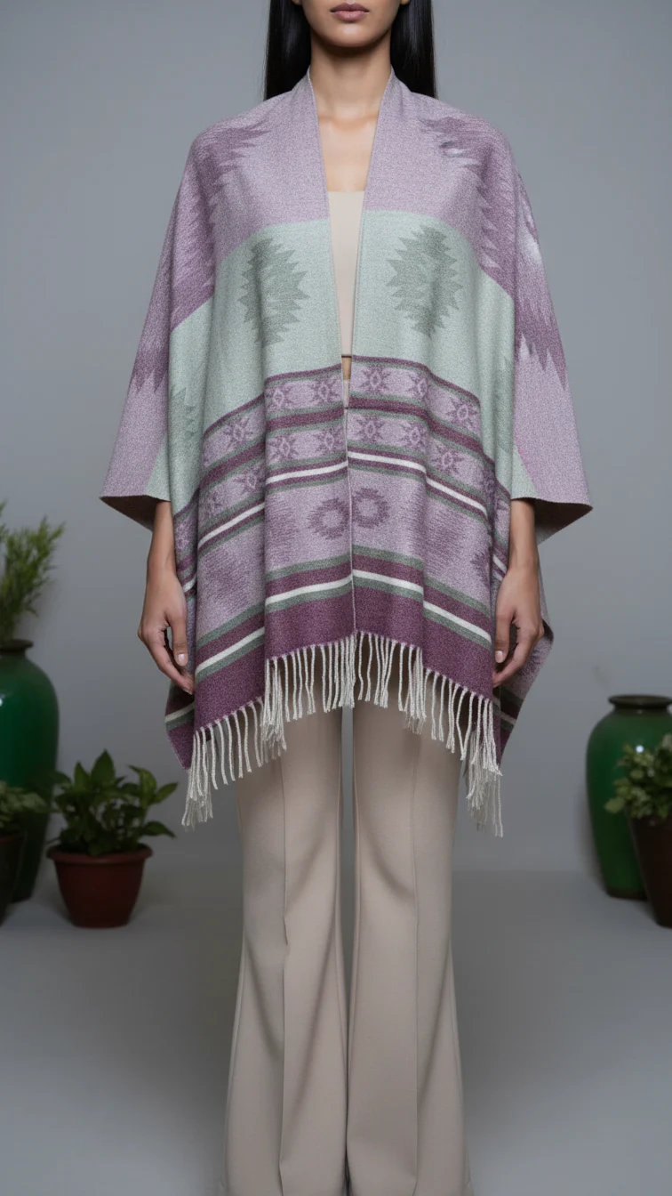 Maroon Winter Cape shawl PW5906