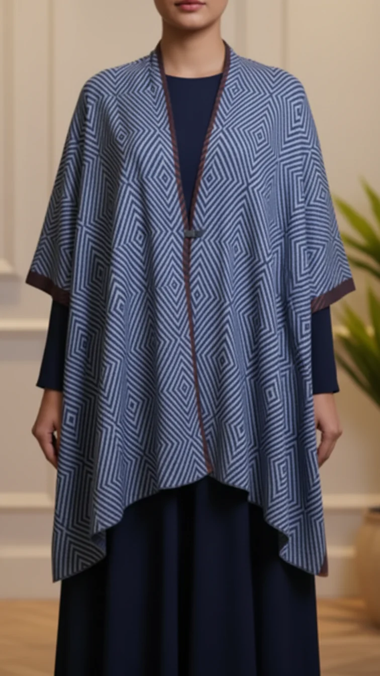 Navy Winter Capeshawl PW5677