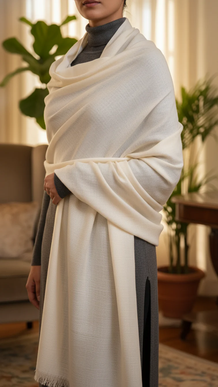 Off/White Winter Shawl PW5711