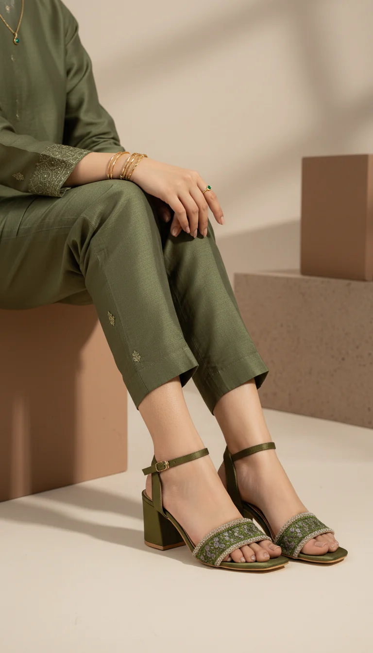 Olive Fancy Sandal FN6030