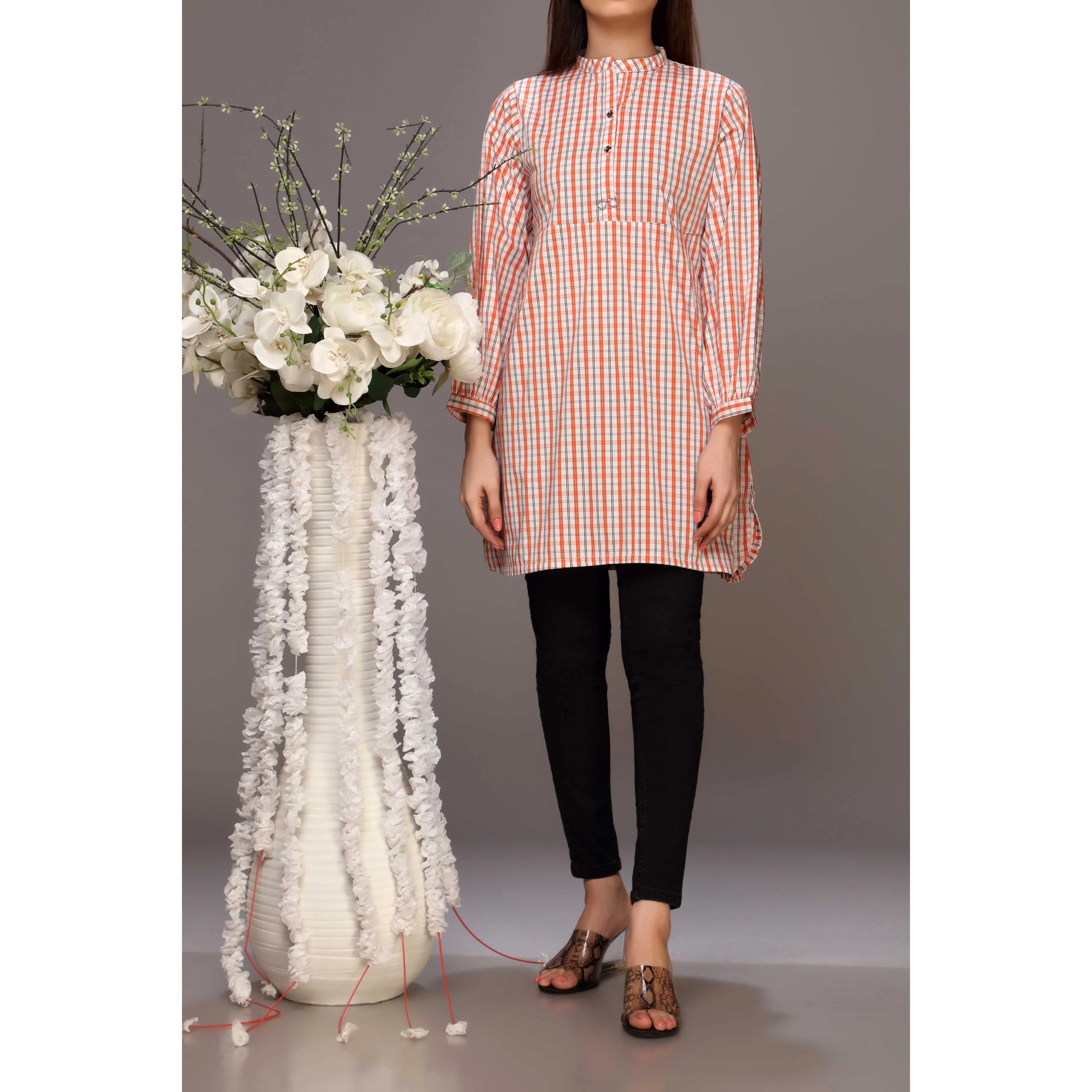 Orange Cotton Shirt PS2174