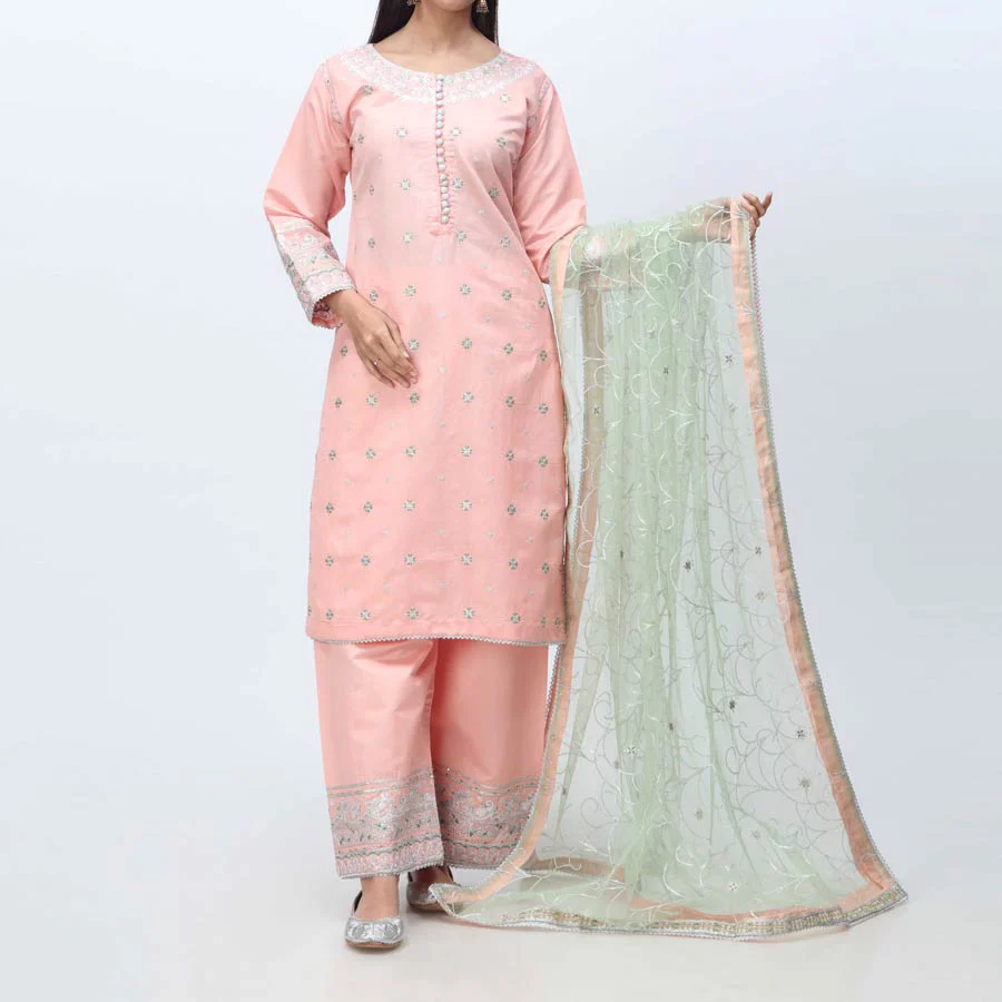 3PC- Embellished Khadi Net Suit PF3055