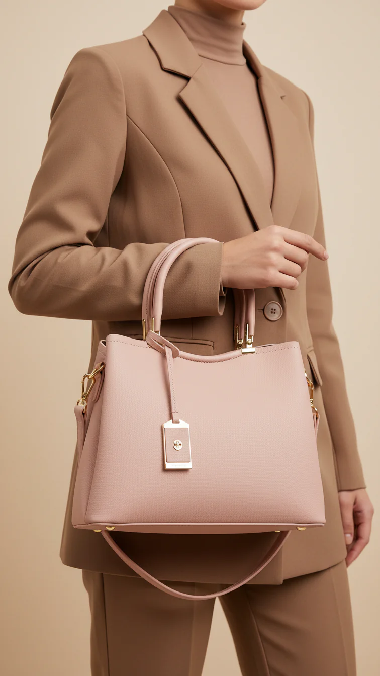 Pink Formal Hand Bag For Ladies P36444