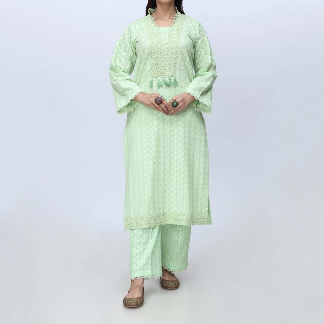 2PC-Embroidered ChikanKari Suit PS4075