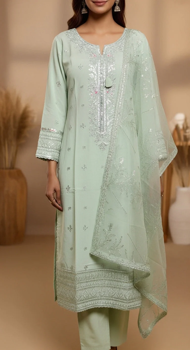 3 PC Embellished Suit PF6010