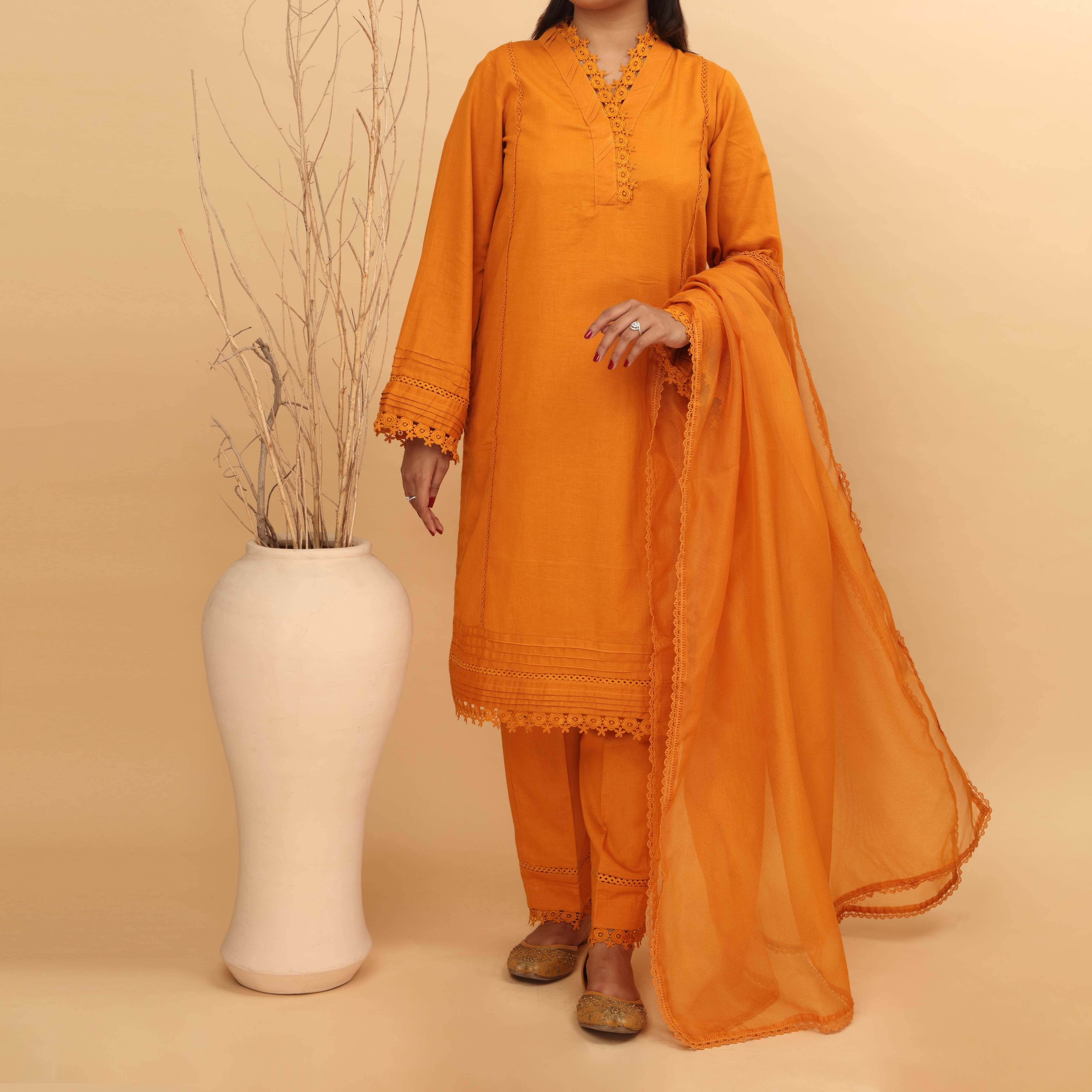3PC- Embellished Khaddar Suit PW4112