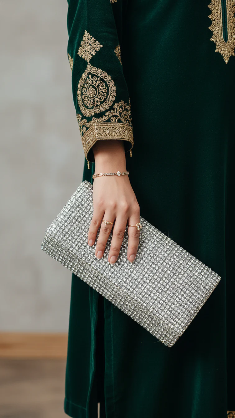 Silver Bridal Clutch P24226