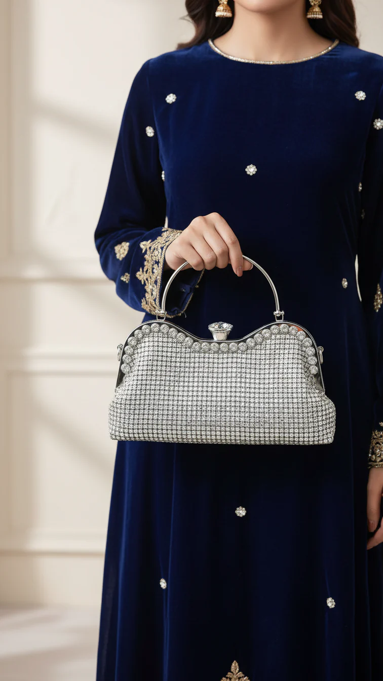 Silver Bridal Clutch P24295