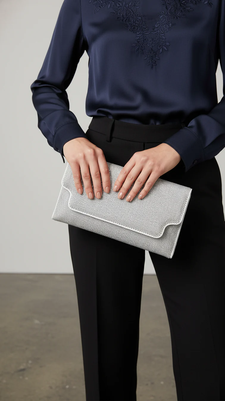 Silver Bridal Clutch P24351
