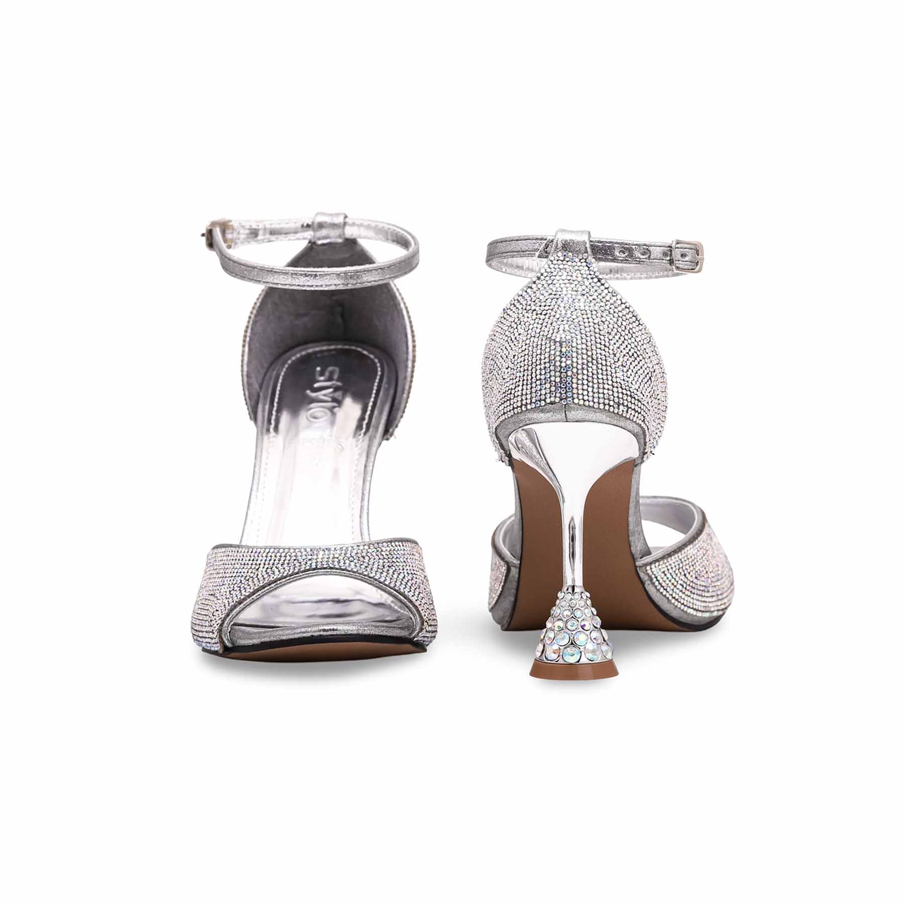 Silver Fancy Bridal Sandal FN5885 - Image 3