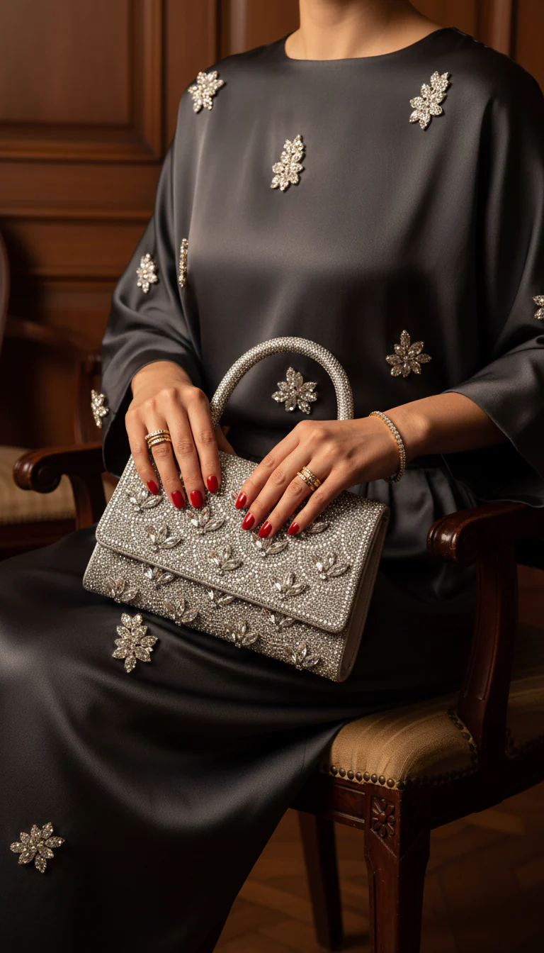 Silver Fancy Shoulder Bag P24334