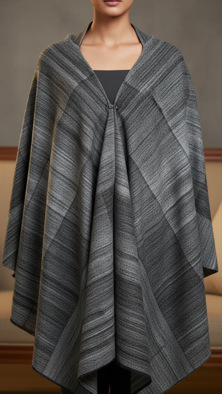 Silver Winter Cape shawl PW5911