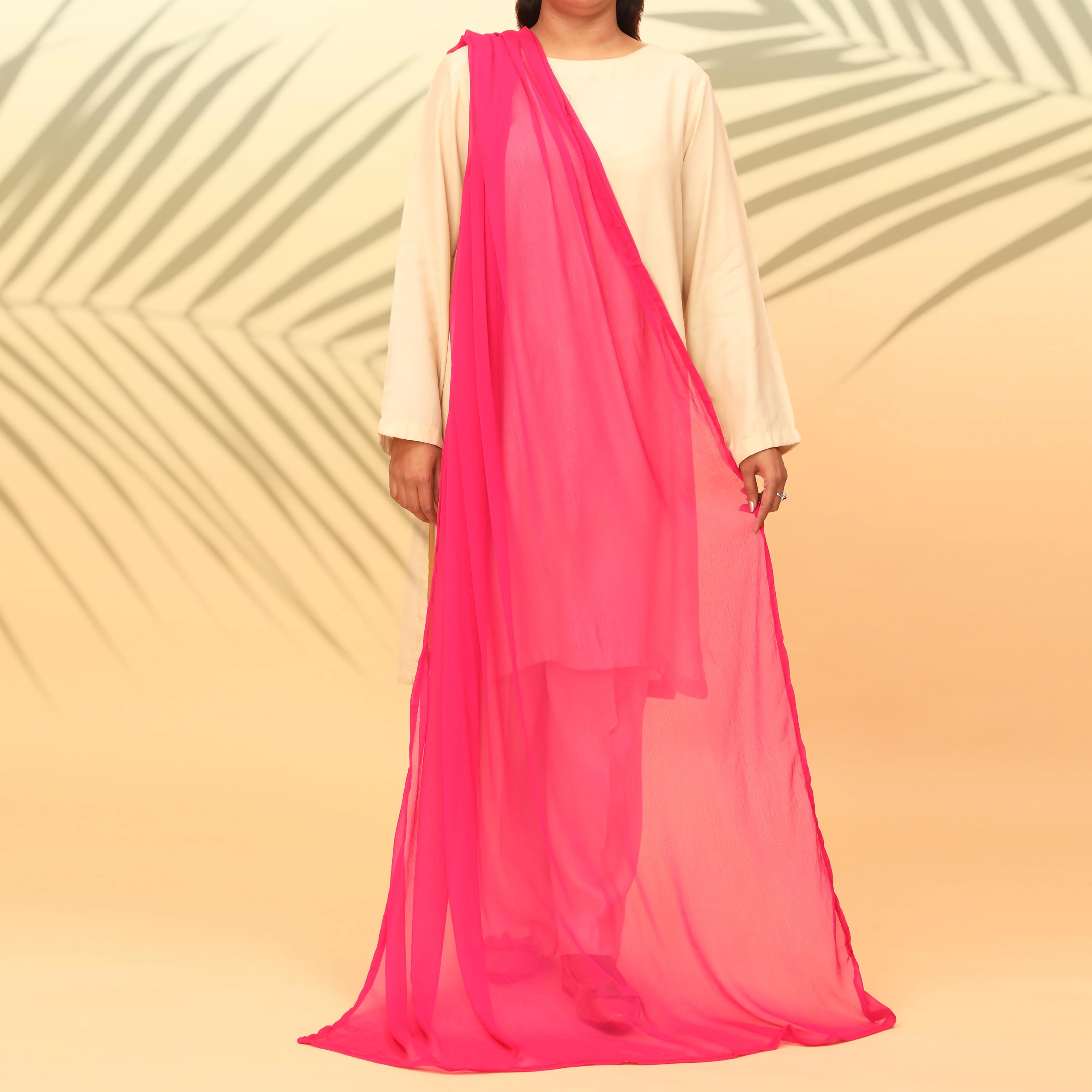 Skpink Dyed Plain Chiffon Dupatta PS4706 - Image 2