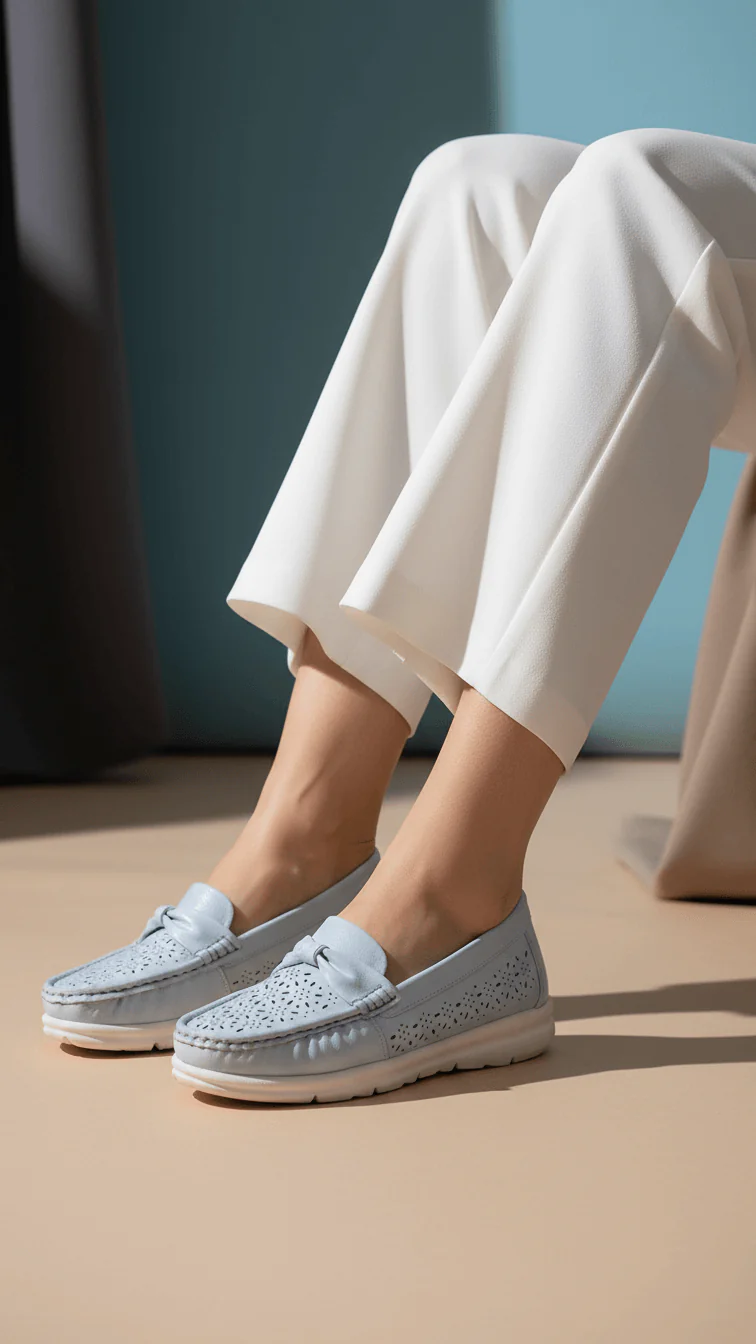Sky Blue Moccasin For Women WNS005