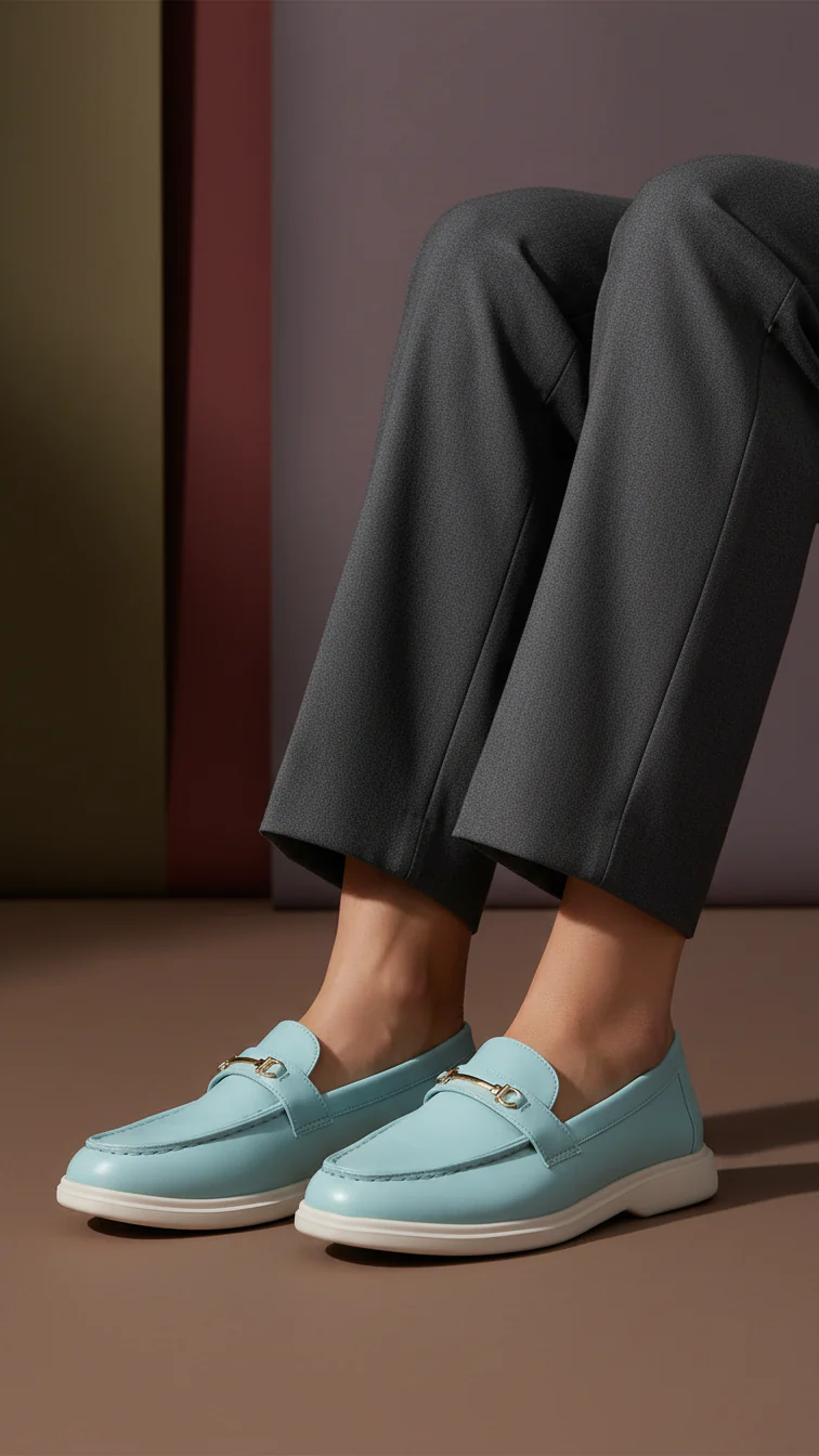 Sky Blue Women Moccasin WN4525