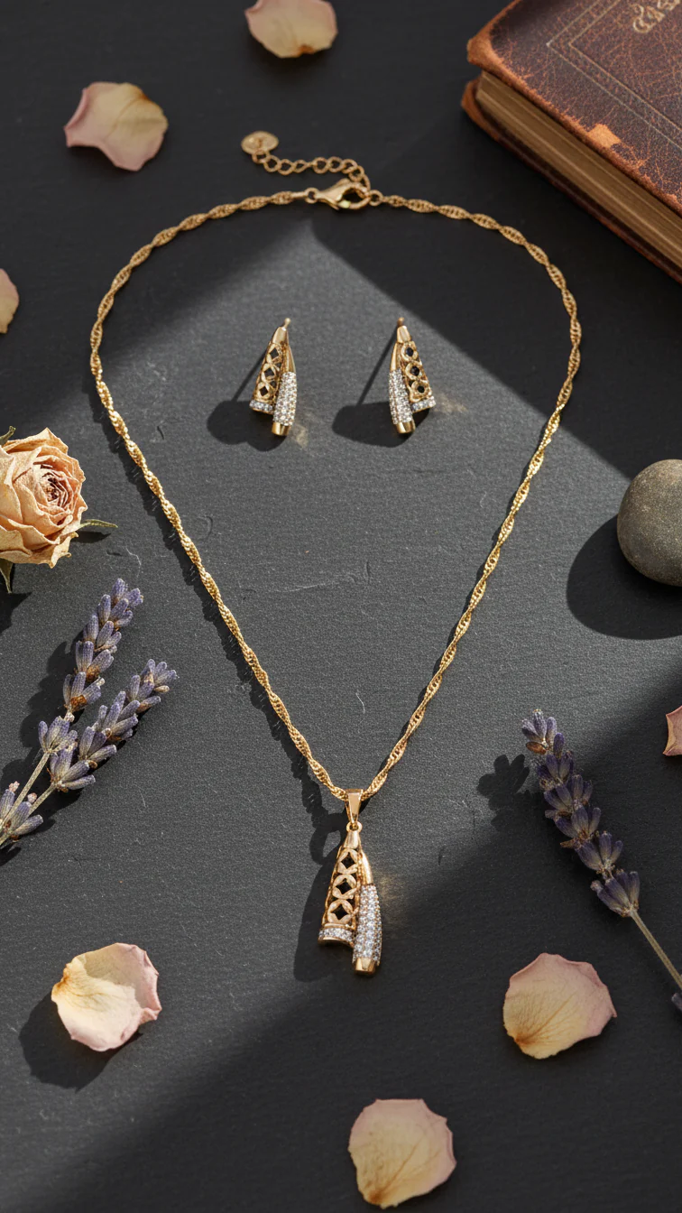 Two Tone Pendant Set J42993