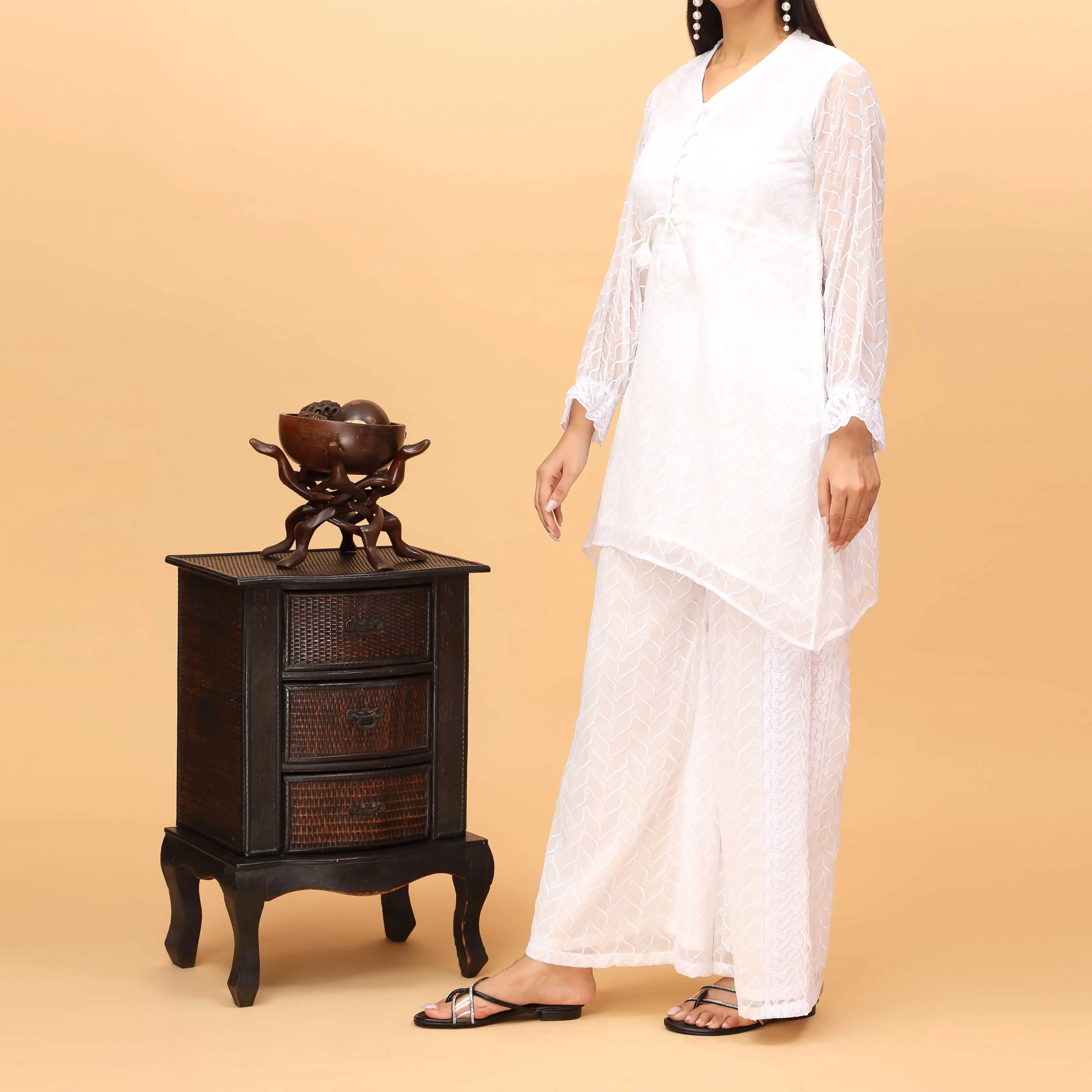 2PC Embellished Chiffon Suit PS4237 - Image 2