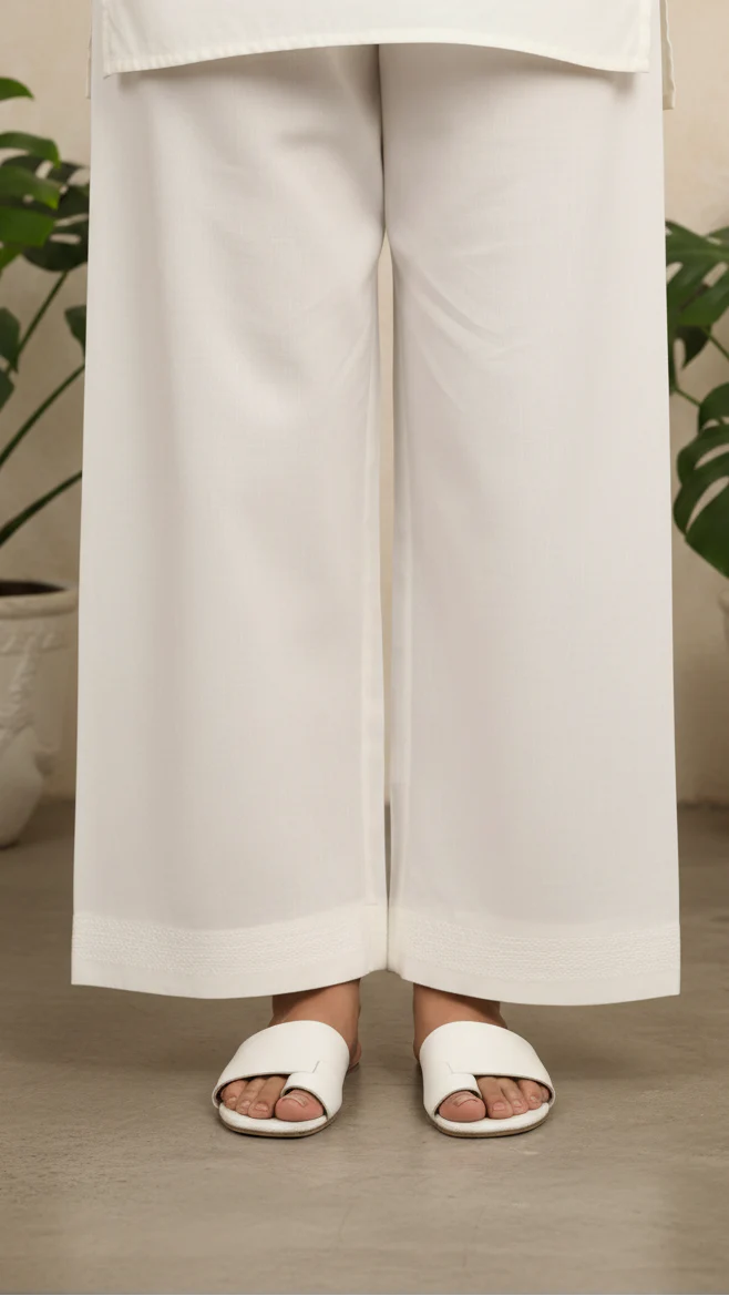White Cotton Cambric Trouser PL5130