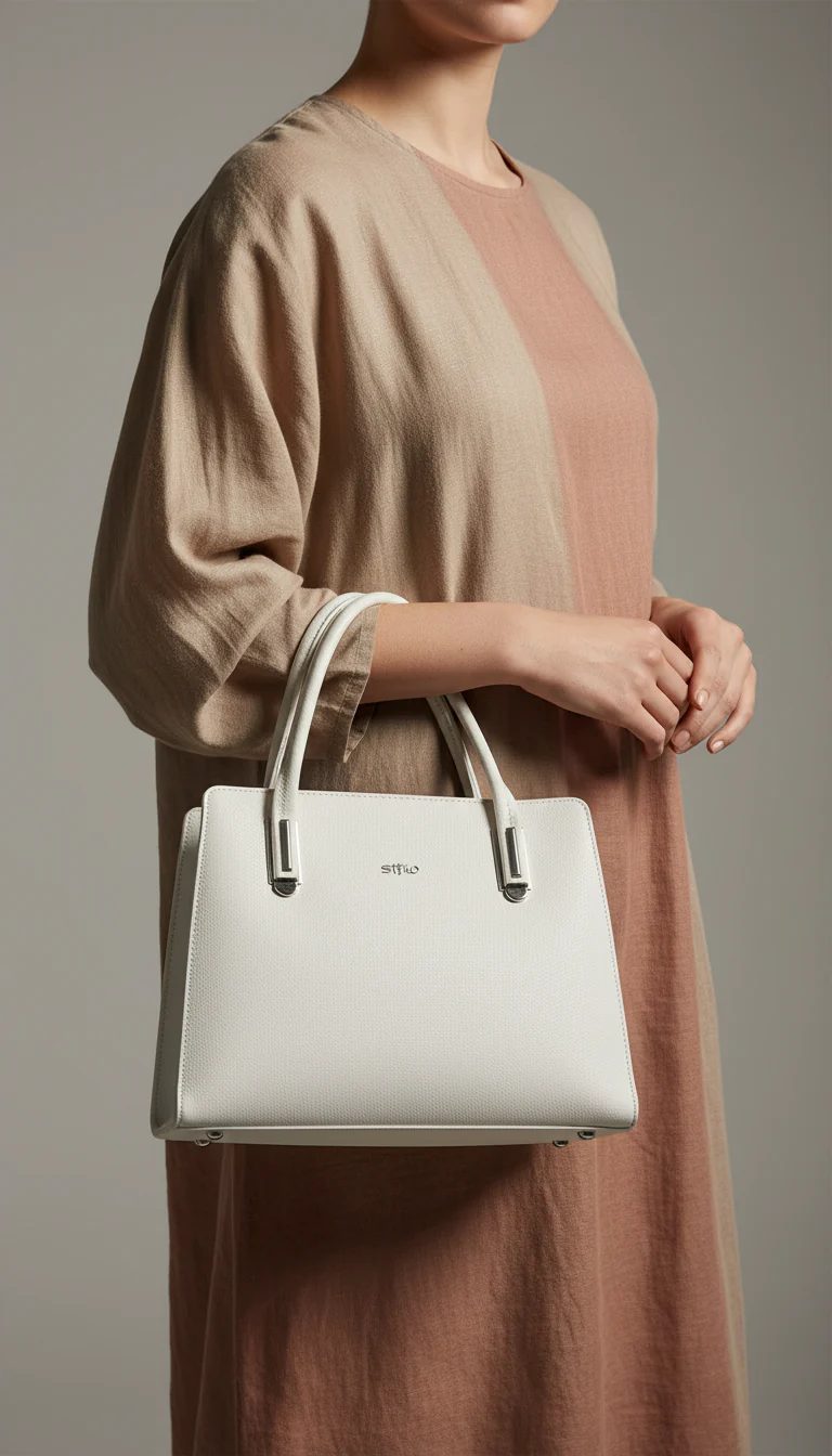 White Formal Hand Bag P36238